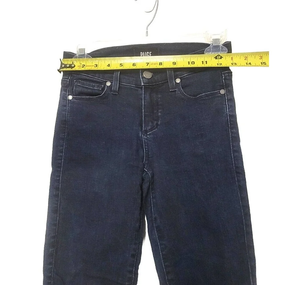 Paige Verdugo Crop Dark Wash Skinny Jeans Womens Size 25 Stretch Denim - Picture 3 of 7
